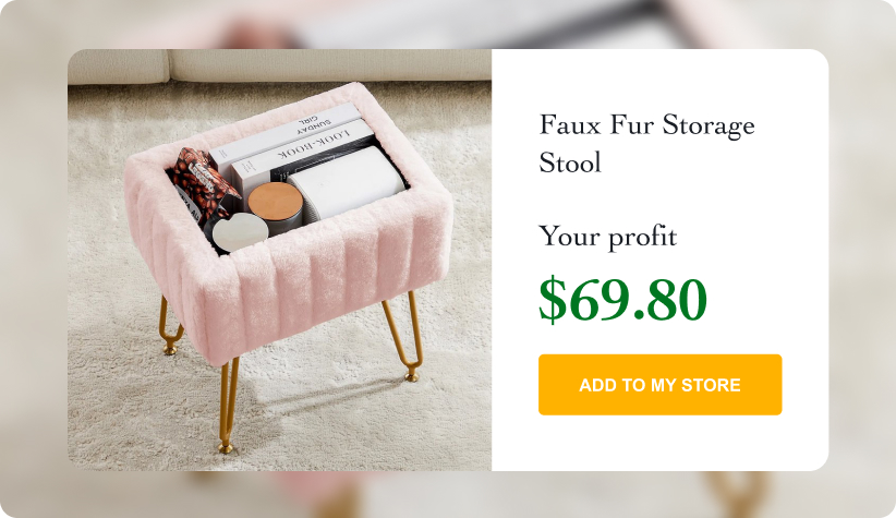 Faux Fur Storage Stool
