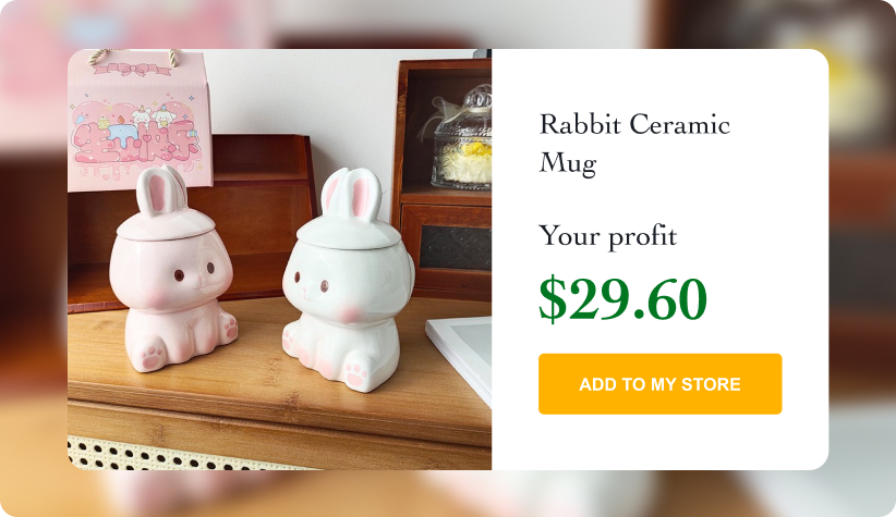Rabbit Ceramic Mug with Lid