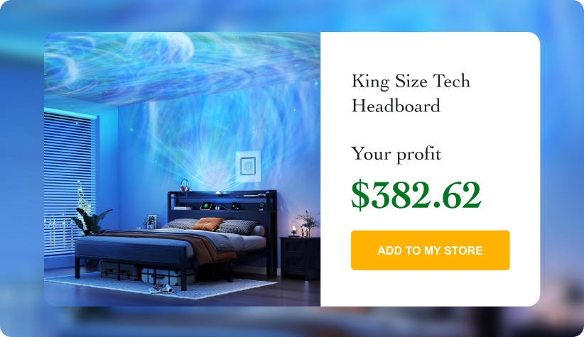 King Bed Frame with Projector & USB Headboard