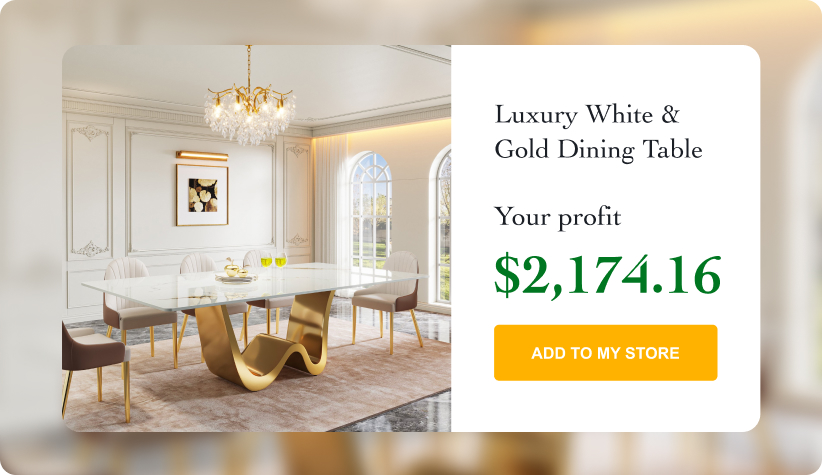 Luxury White & Gold Dining Table