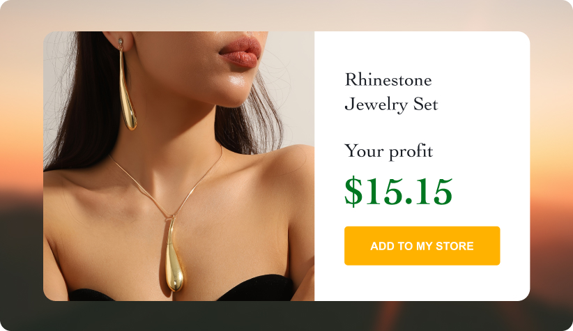 Punk Rhinestone Jewelry Set