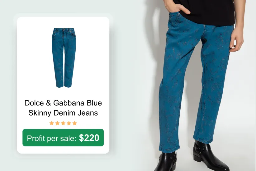 Dolce Gabbana blue skinny jeans as a trending product to sell