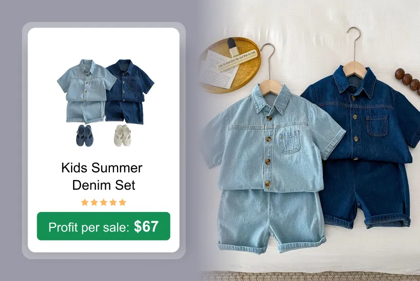 Kids Summer Denim Set as a trending product to sell
