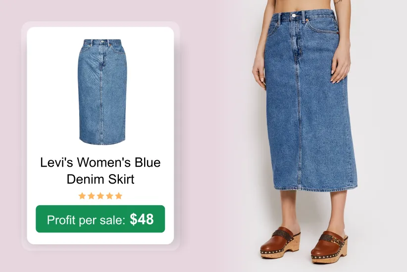 Levi's Women's Blue Denim Skirt as a trending product to sell