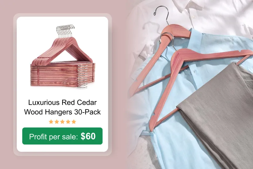 Red Cedar Wood Hangers 30-Pack as a trending product to sell