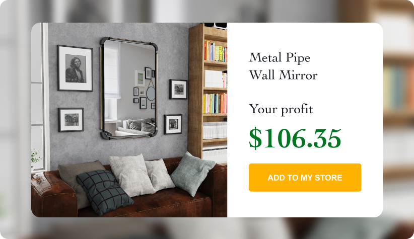 Industrial Black Metal Pipe Wall Mirror