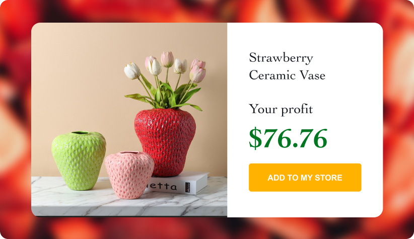 Strawberry Ceramic Vase