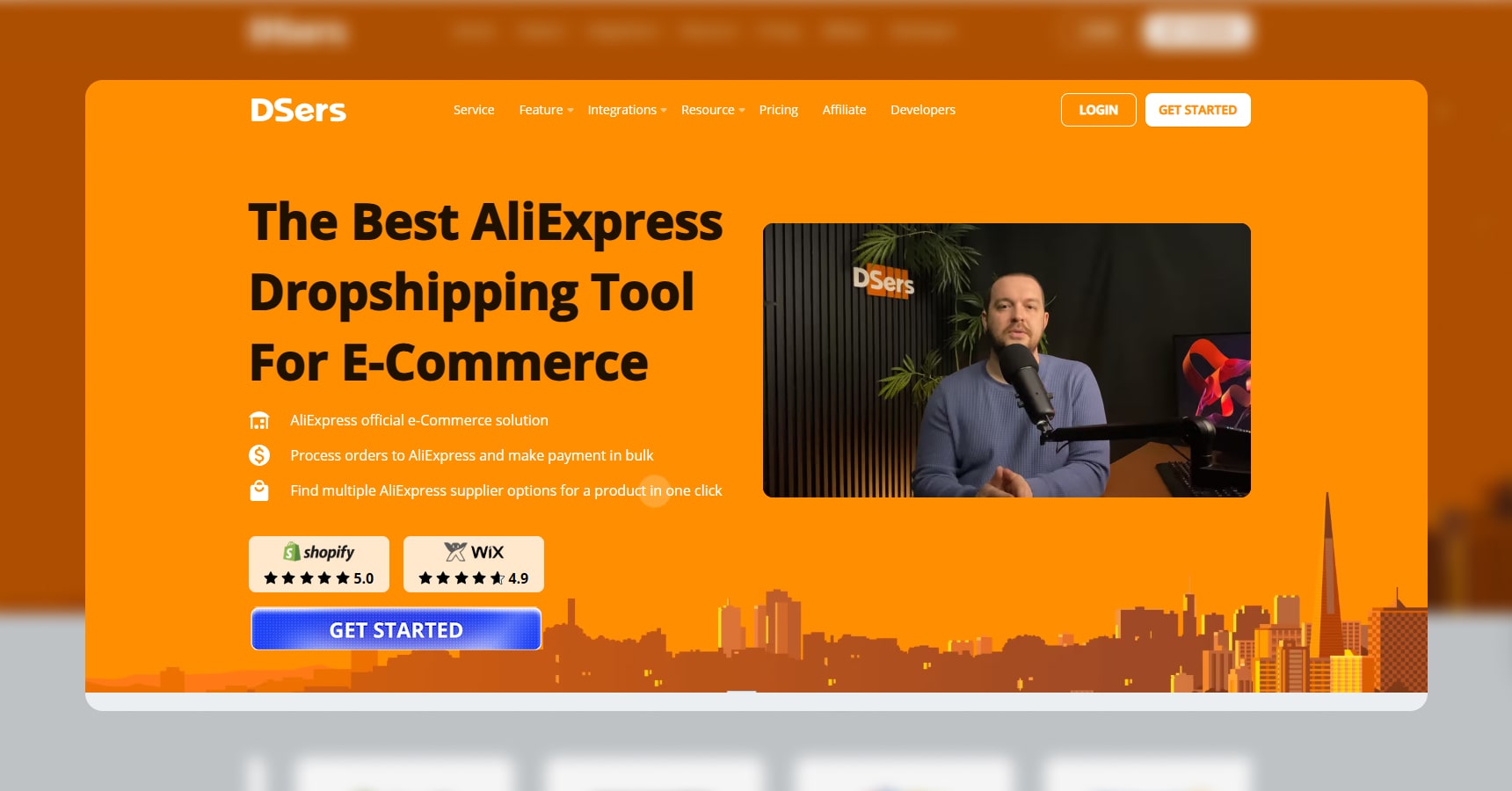 Screenshot of the DSers's homepage for the Best Dropshipping Sites article