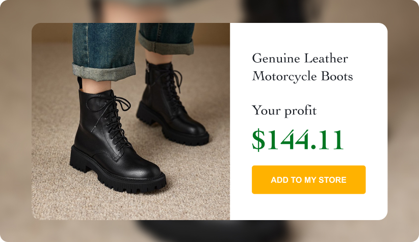 Genuine Leather Motorcycle Boots