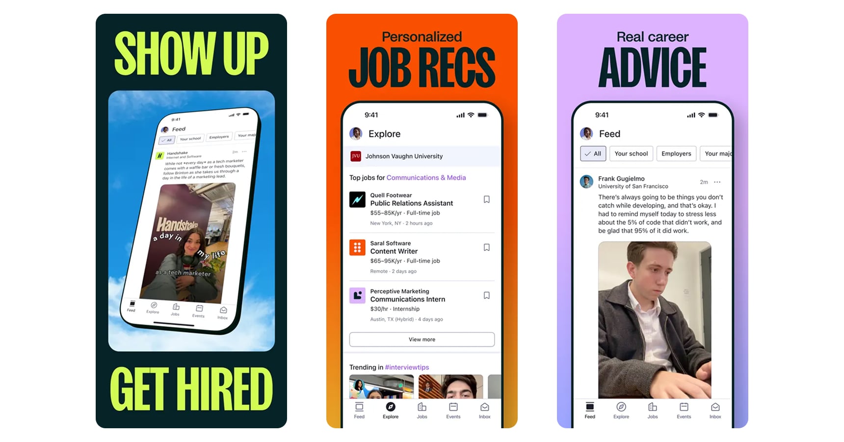 Images of Handshake for the best job search apps article