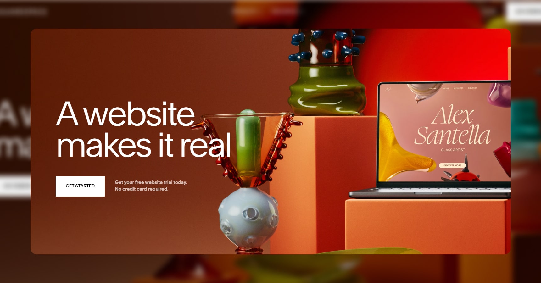 Screenshot of the Squarespace's homepage for the Shopify Alternatives article