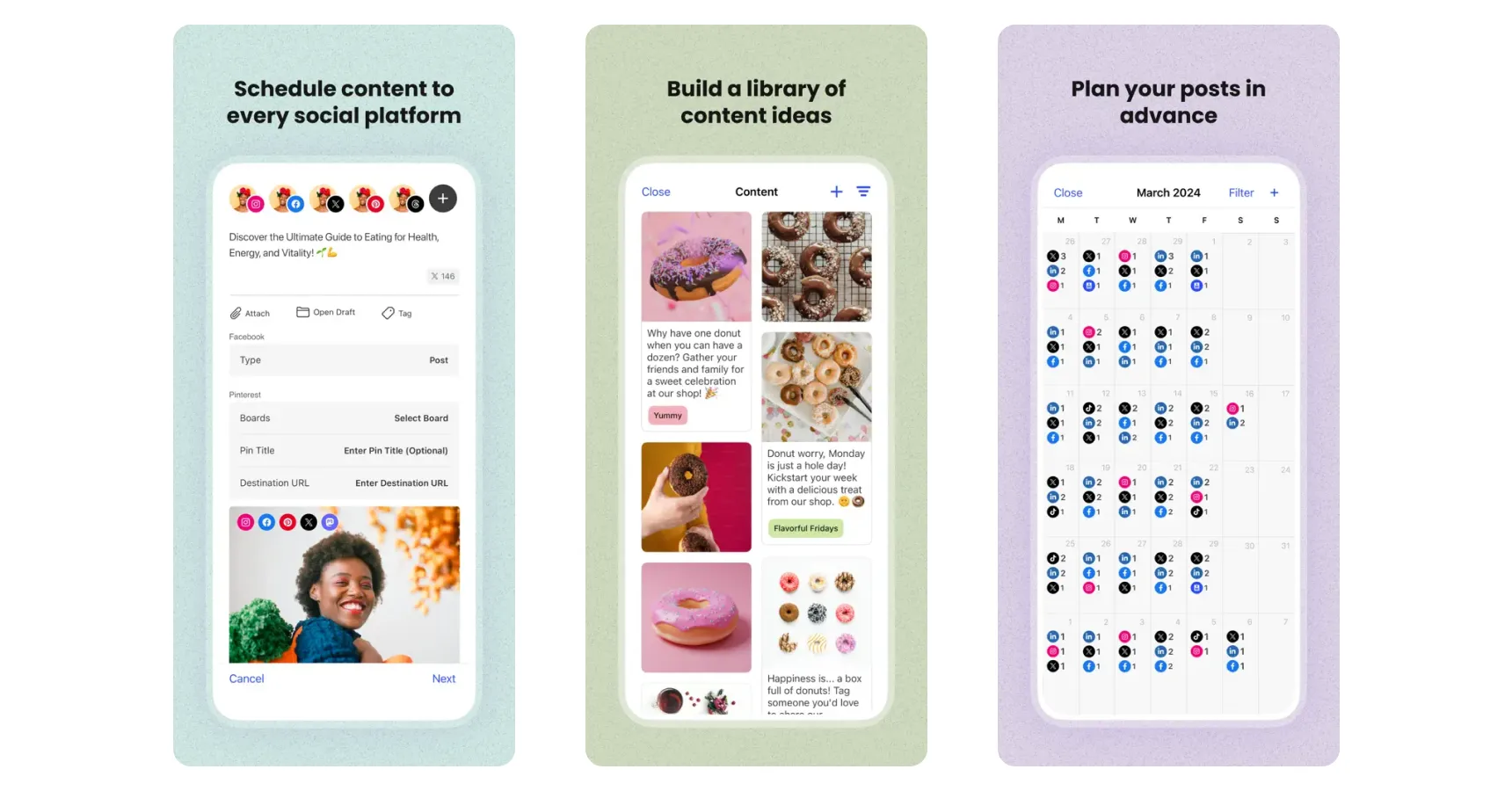 Images of the Buffer app for the best apps for small business article