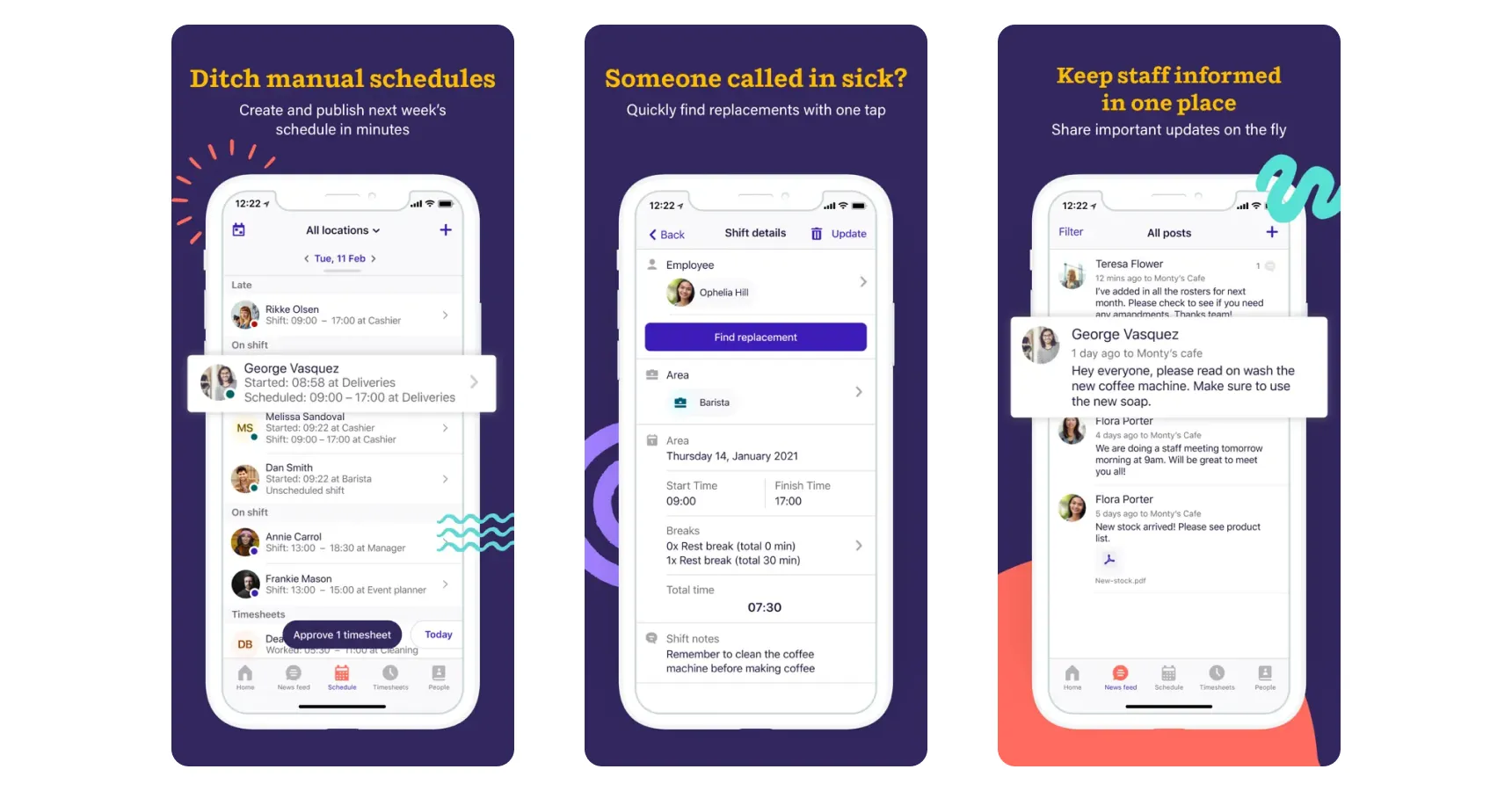 Images of the Deputy app for the best apps for small business article
