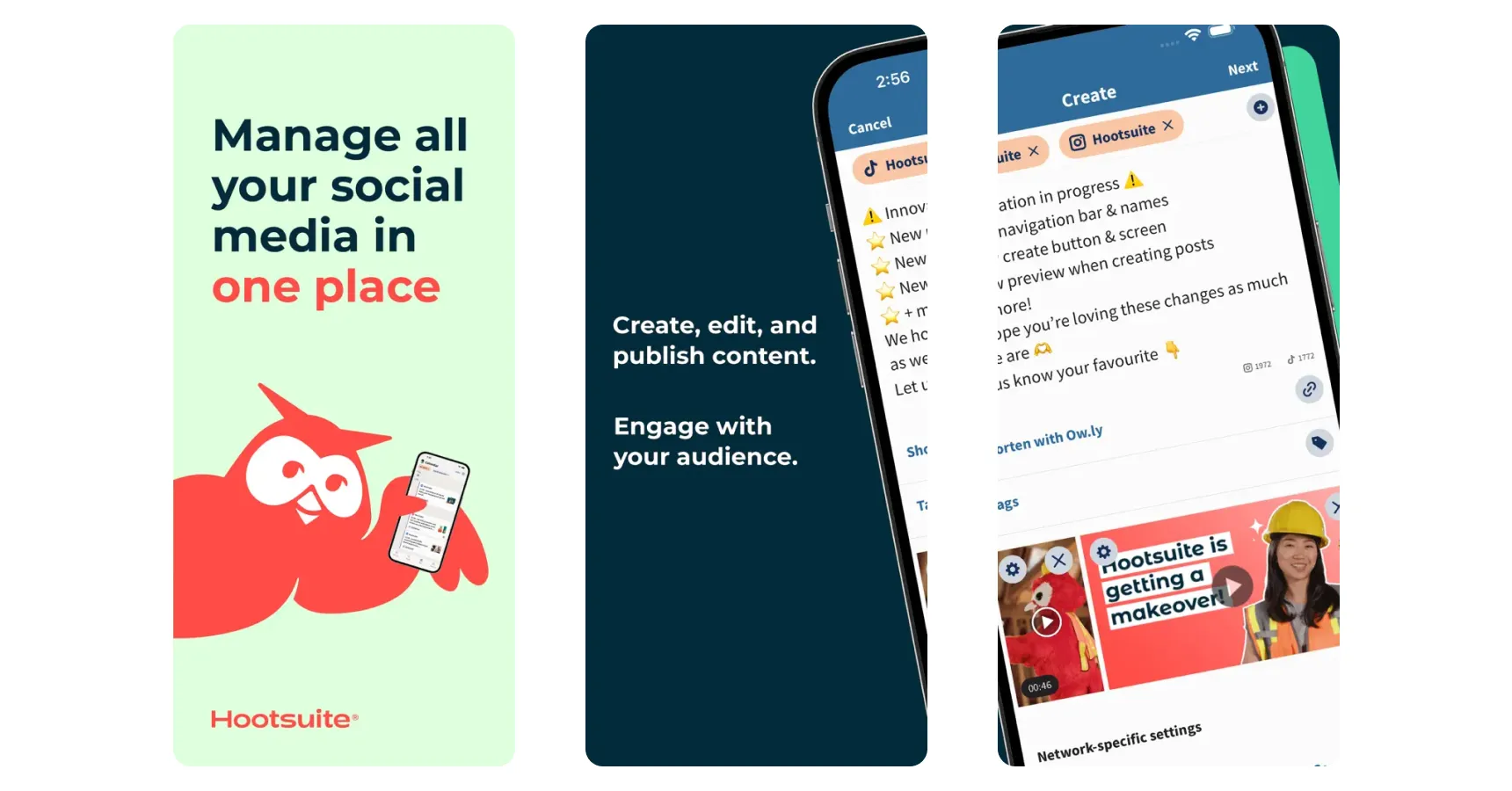 Images of the Hootsuite app for the best apps for small business article