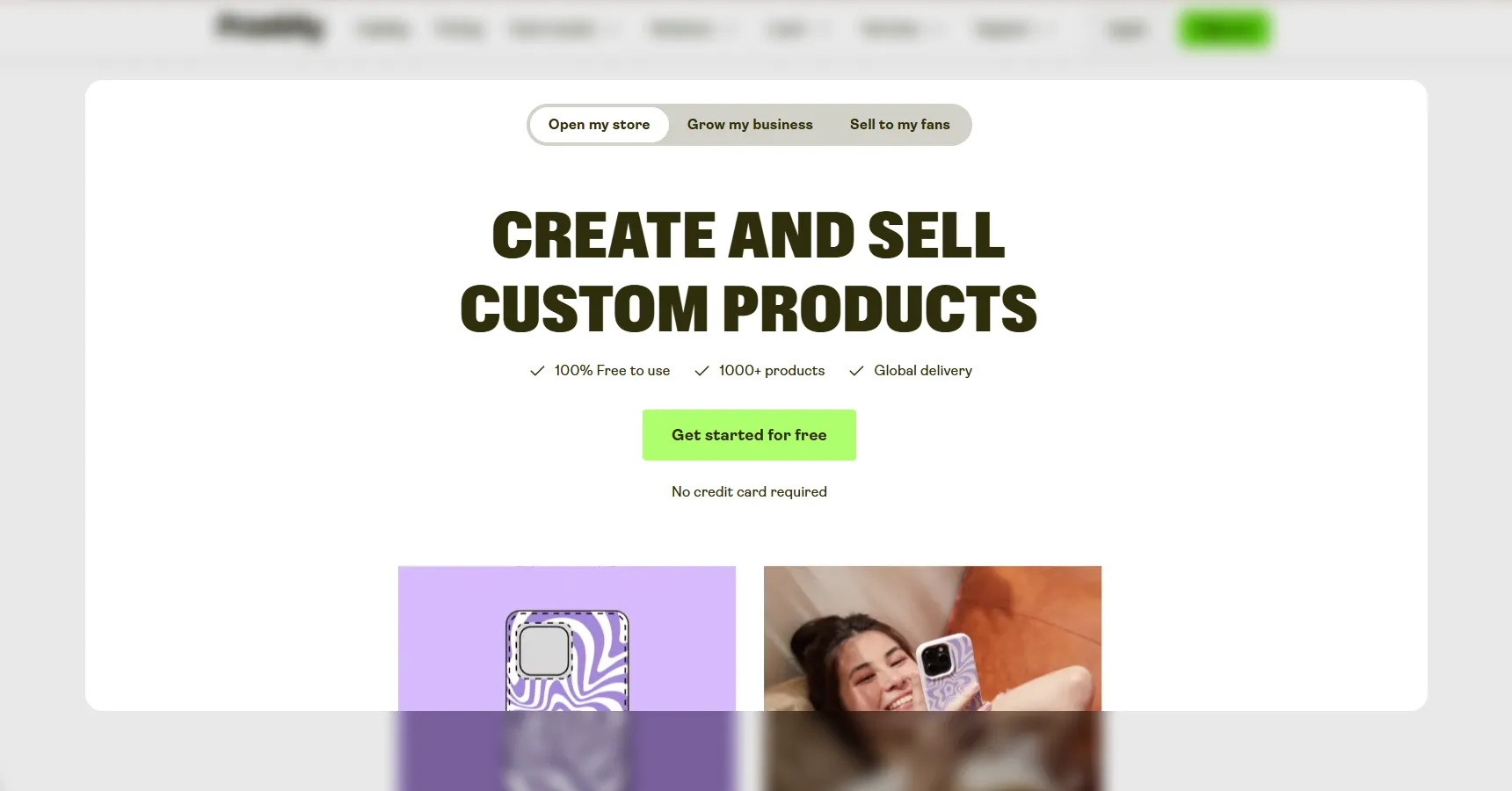 A screenshot of the Printify's homepage for the best dropshipping suppliers article
