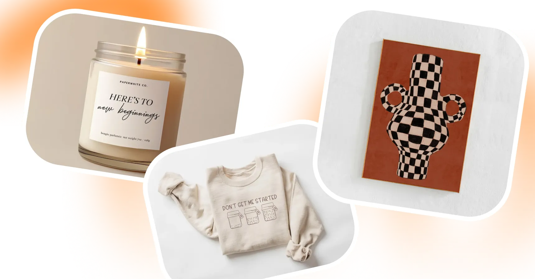 Collage of product types for use in the Etsy side hustle article