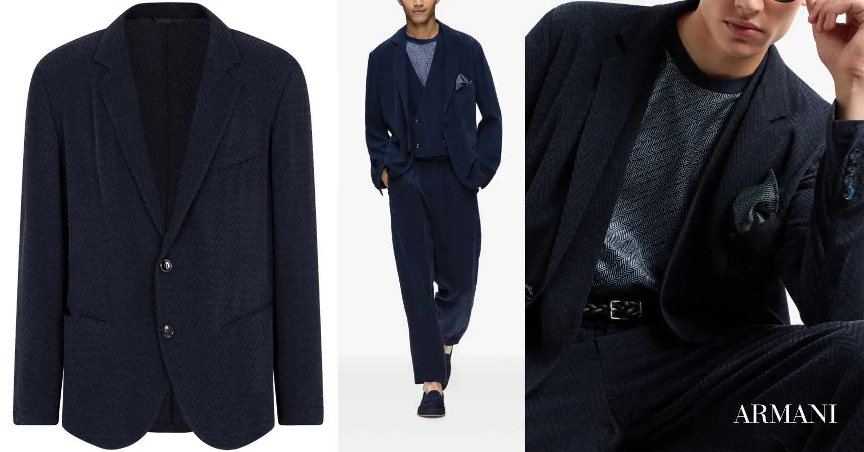 Clothing from Armani for the article on the best men's clothing brands