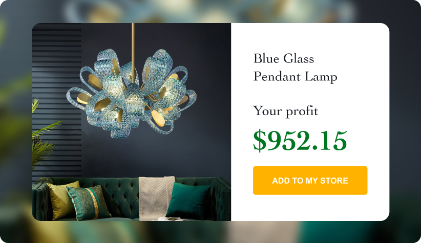 Blue Glass Pendant Lamp