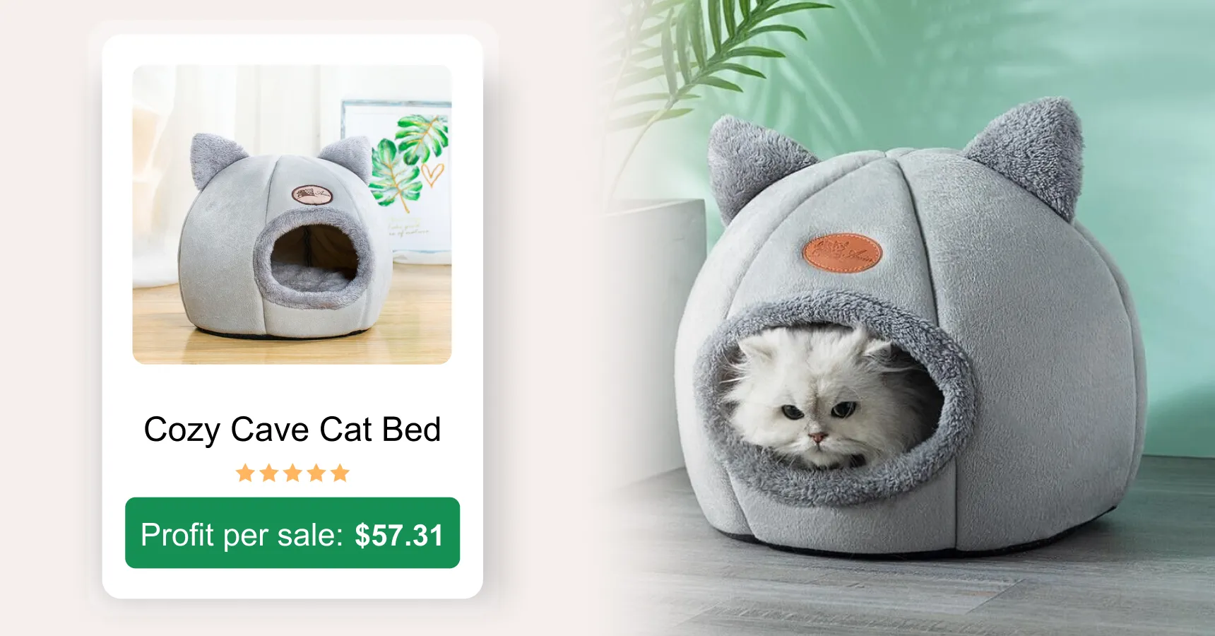 Image of a cozy cave cat bed for an article on AliExpress trending products 2026