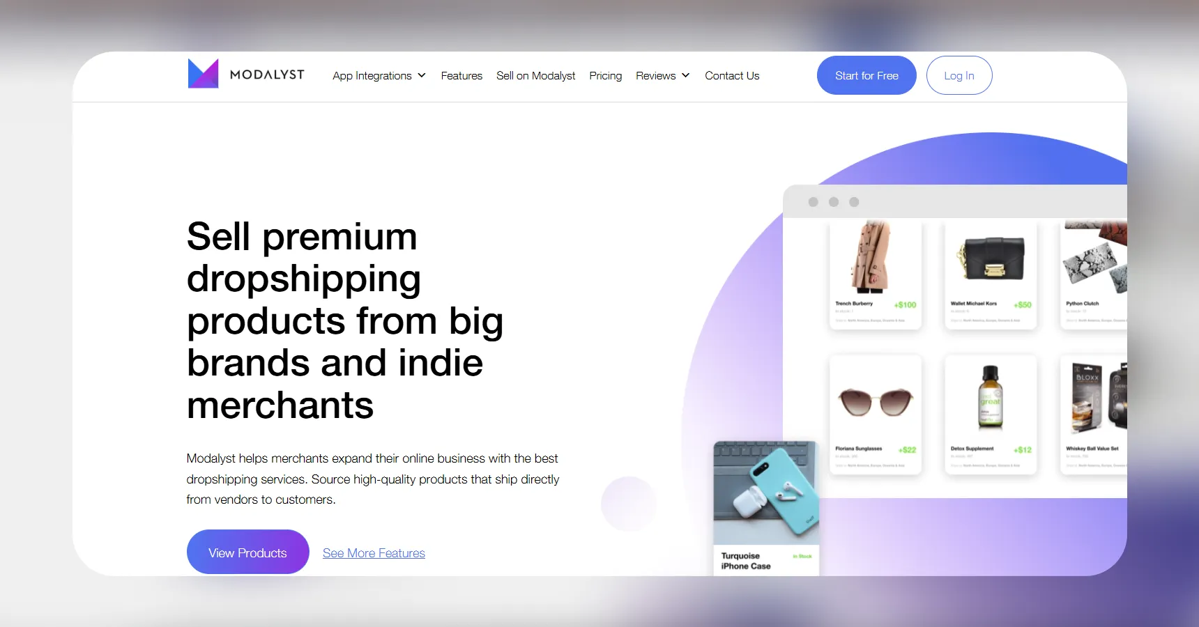 Screenshot of the Modalyst homepage for an article on the best clothing dropshipping suppliers