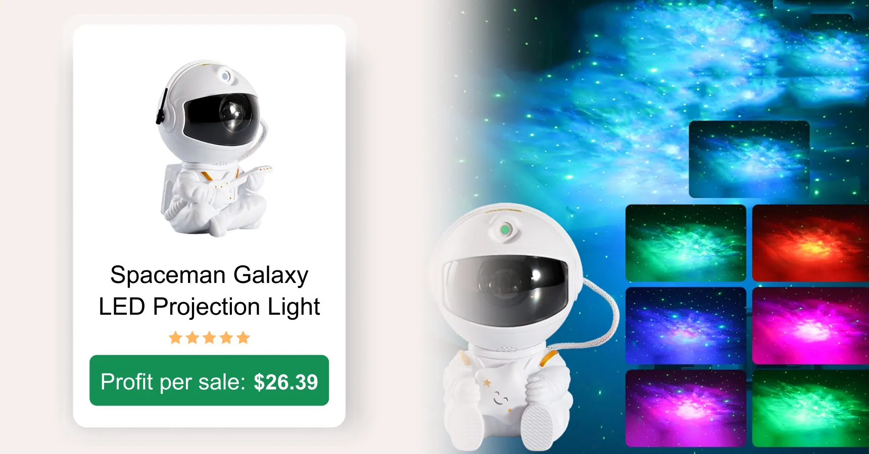 Image of a spaceman galaxy LED projection light for an article on AliExpress trending products 2026