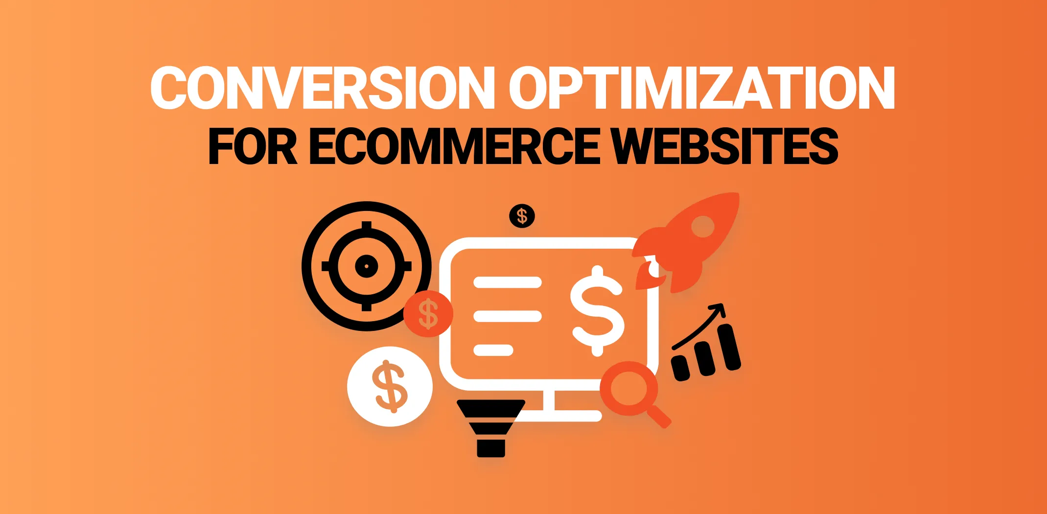 Main and featured image for an article on conversion optimization for ecommerce websites