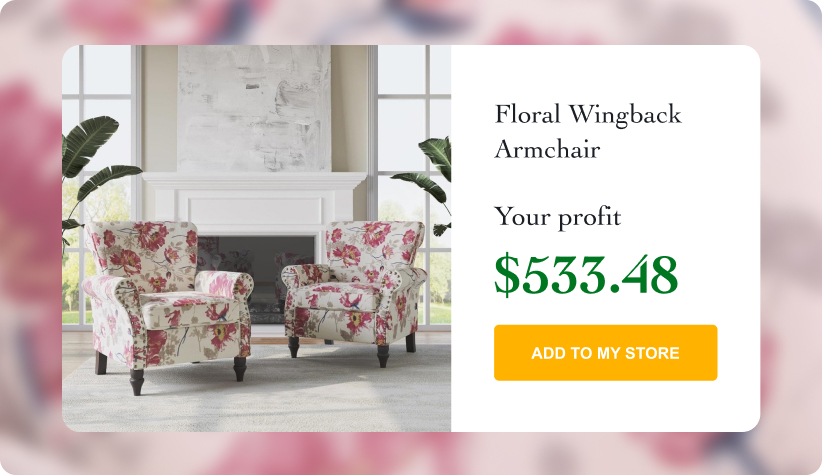Floral Wingback Armchair
